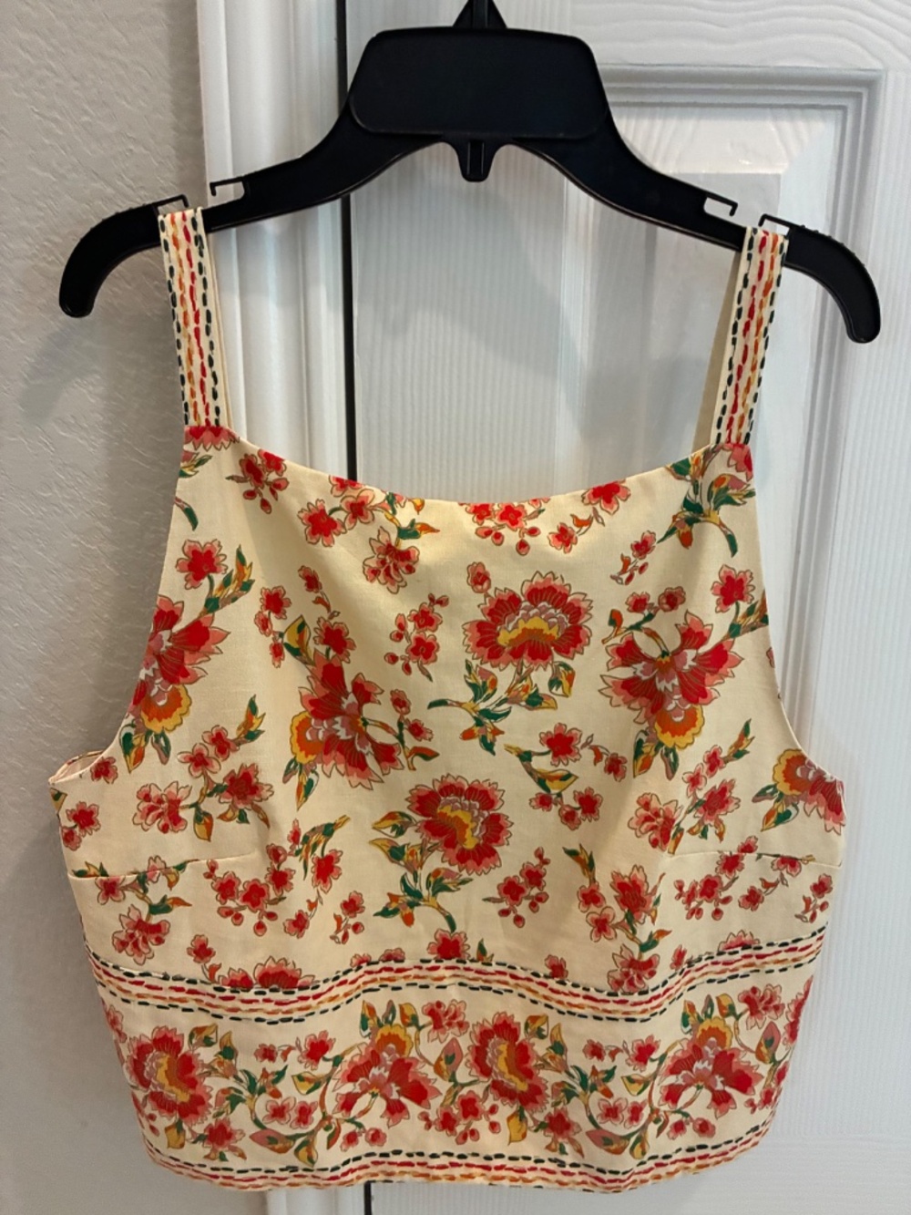 Sezane Livio Top Fiori Rossi Print Size 8